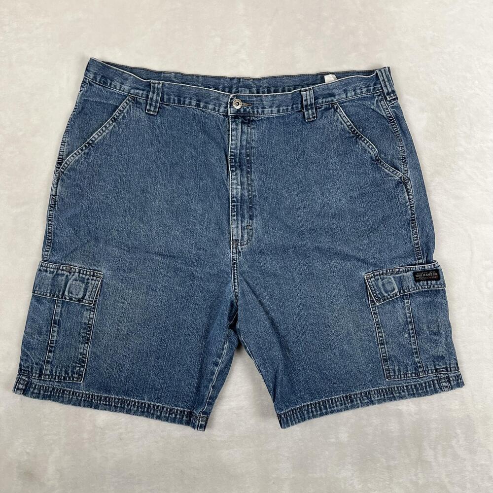 Vintage Wrangler Jeans Co Cargo Shorts Mens 42 Blue Denim 9 Inseam Utility